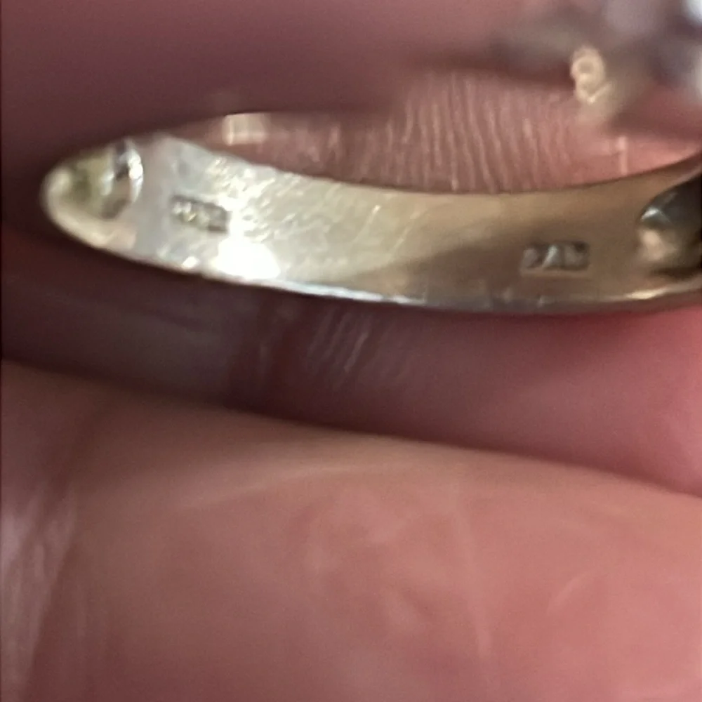 Estate cocktail ring CZ 925 signed FAS sterling 7”
